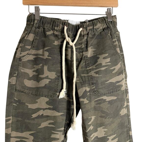 One Teaspoon Shabbies Green Camo Print High Rise Drawstring Pants Size XS - Picture 3 of 9